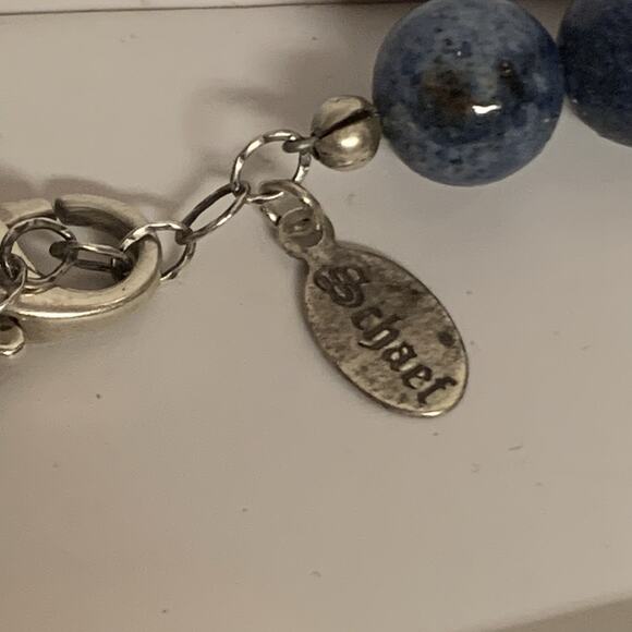 Native Artist D. Troutman Butterfly Necklace Violet Blue Beads & Amethyst Eyes - Picture 7 of 13